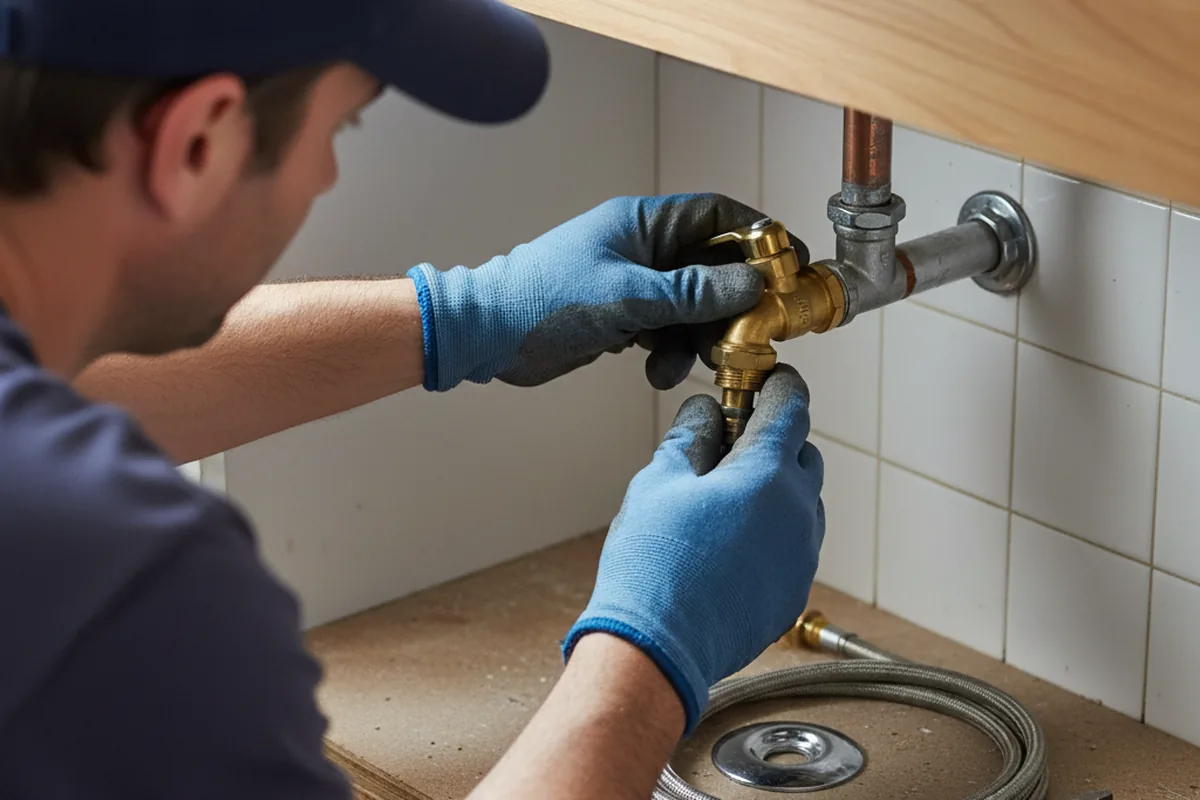 Shutoff valve and fitting work during Faucet and Fixture Repair in New Bern